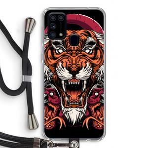 CaseCompany Tiger and Rattlesnakes: Samsung Galaxy M31 Transparant Hoesje met koord