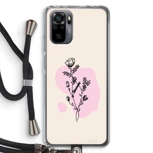CaseCompany Roses are red: Xiaomi Redmi Note 10 Pro Transparant Hoesje met koord