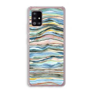 CaseCompany Watercolor Agate: Samsung Galaxy A51 5G Transparant Hoesje