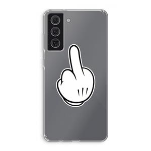 CaseCompany Middle finger white: Samsung Galaxy S21 FE Transparant Hoesje