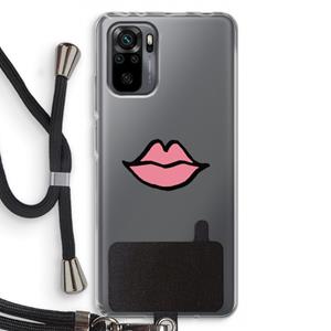 CaseCompany Kusje: Xiaomi Redmi Note 10 Pro Transparant Hoesje met koord