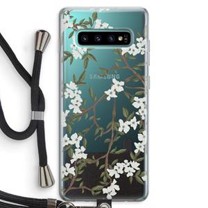 CaseCompany Blossoming spring: Samsung Galaxy S10 Plus Transparant Hoesje met koord