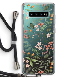 CaseCompany Sweet little flowers: Samsung Galaxy S10 Plus Transparant Hoesje met koord