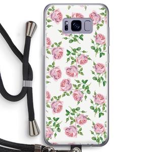 CaseCompany Kleine roosjes: Samsung Galaxy S8 Transparant Hoesje met koord