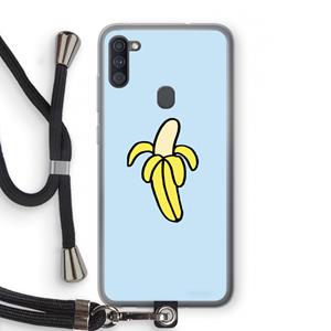CaseCompany Banana: Samsung Galaxy A11 Transparant Hoesje met koord