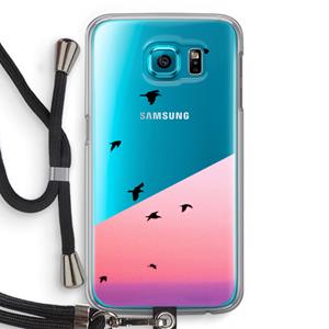 CaseCompany Fly away: Samsung Galaxy S6 Transparant Hoesje met koord