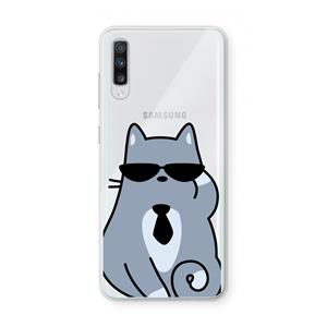 CaseCompany Cool cat: Samsung Galaxy A70 Transparant Hoesje