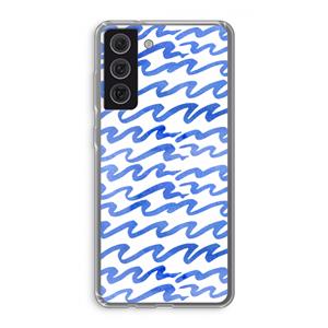 CaseCompany Blauwe golven: Samsung Galaxy S21 FE Transparant Hoesje