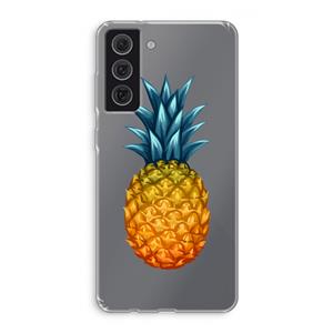 CaseCompany Grote ananas: Samsung Galaxy S21 FE Transparant Hoesje