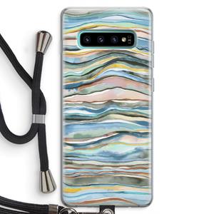 CaseCompany Watercolor Agate: Samsung Galaxy S10 Plus Transparant Hoesje met koord