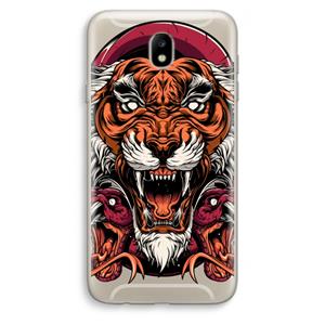 CaseCompany Tiger and Rattlesnakes: Samsung Galaxy J7 (2017) Transparant Hoesje