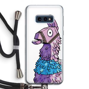 CaseCompany Lama: Samsung Galaxy S10e Transparant Hoesje met koord