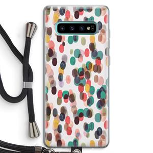 CaseCompany Tropical Dots: Samsung Galaxy S10 Plus Transparant Hoesje met koord