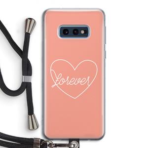 CaseCompany Forever heart: Samsung Galaxy S10e Transparant Hoesje met koord