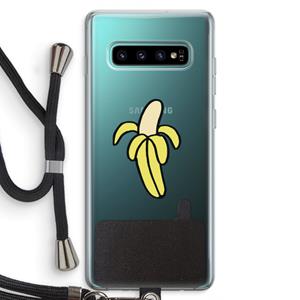 CaseCompany Banana: Samsung Galaxy S10 Plus Transparant Hoesje met koord
