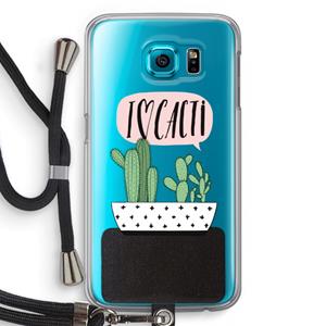 CaseCompany I love cacti: Samsung Galaxy S6 Transparant Hoesje met koord