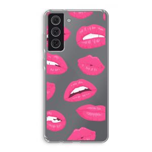 CaseCompany Bite my lip: Samsung Galaxy S21 FE Transparant Hoesje