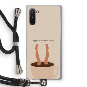 CaseCompany Aggressively drinks coffee: Samsung Galaxy Note 10 Transparant Hoesje met koord