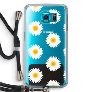 CaseCompany Margrietjes: Samsung Galaxy S6 Transparant Hoesje met koord