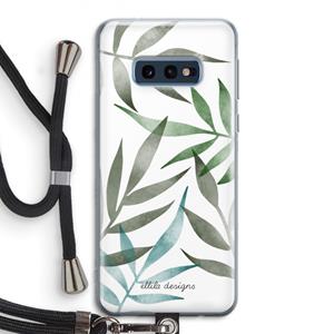 CaseCompany Tropical watercolor leaves: Samsung Galaxy S10e Transparant Hoesje met koord