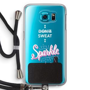 CaseCompany Sparkle quote: Samsung Galaxy S6 Transparant Hoesje met koord