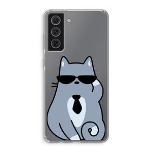 CaseCompany Cool cat: Samsung Galaxy S21 FE Transparant Hoesje