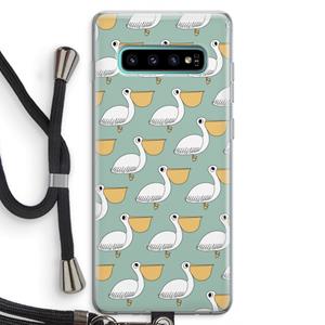 CaseCompany Pelican: Samsung Galaxy S10 Plus Transparant Hoesje met koord