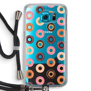 CaseCompany Donuts: Samsung Galaxy S6 Transparant Hoesje met koord