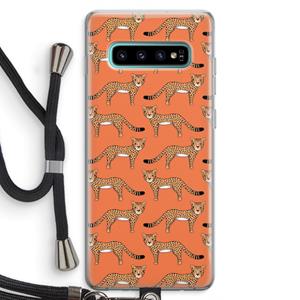 CaseCompany Cheetah: Samsung Galaxy S10 Plus Transparant Hoesje met koord