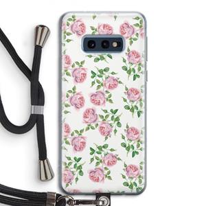CaseCompany Kleine roosjes: Samsung Galaxy S10e Transparant Hoesje met koord