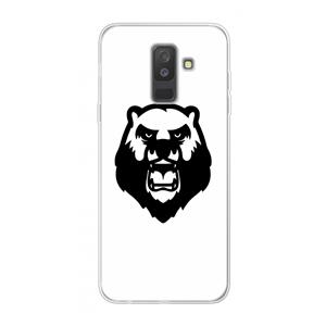 CaseCompany Angry Bear (white): Samsung Galaxy A6 Plus (2018) Transparant Hoesje