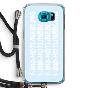 CaseCompany Hotline bling blue: Samsung Galaxy S6 Transparant Hoesje met koord
