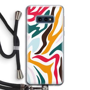 CaseCompany Colored Zebra: Samsung Galaxy S10e Transparant Hoesje met koord