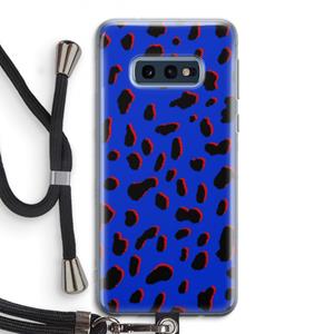 CaseCompany Blue Leopard: Samsung Galaxy S10e Transparant Hoesje met koord