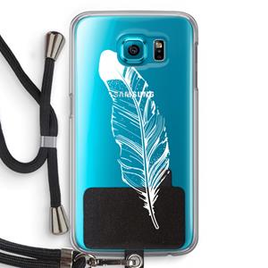 CaseCompany Pluim: Samsung Galaxy S6 Transparant Hoesje met koord