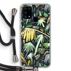 CaseCompany Tropical Palms Dark: Samsung Galaxy M31 Transparant Hoesje met koord