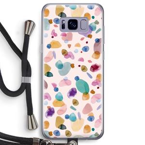 CaseCompany Terrazzo Memphis Pink: Samsung Galaxy S8 Transparant Hoesje met koord