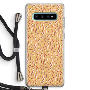 CaseCompany Camouflage: Samsung Galaxy S10 Plus Transparant Hoesje met koord
