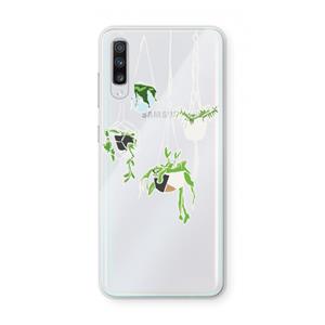 CaseCompany Hang In There: Samsung Galaxy A70 Transparant Hoesje
