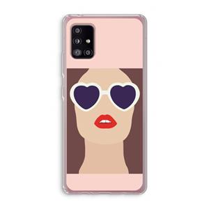 CaseCompany Red lips: Samsung Galaxy A51 5G Transparant Hoesje