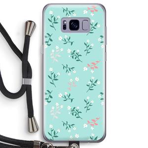 CaseCompany Small white flowers: Samsung Galaxy S8 Transparant Hoesje met koord