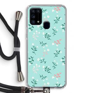 CaseCompany Small white flowers: Samsung Galaxy M31 Transparant Hoesje met koord