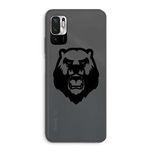 CaseCompany Angry Bear (black): Xiaomi Redmi Note 10 5G Transparant Hoesje