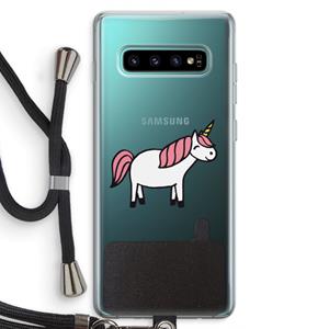 CaseCompany Eenhoorn: Samsung Galaxy S10 Plus Transparant Hoesje met koord