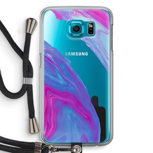 CaseCompany Zweverige regenboog: Samsung Galaxy S6 Transparant Hoesje met koord