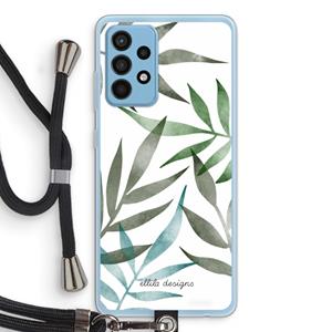 CaseCompany Tropical watercolor leaves: Samsung Galaxy A52 Transparant Hoesje met koord