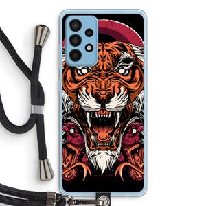 CaseCompany Tiger and Rattlesnakes: Samsung Galaxy A52 Transparant Hoesje met koord
