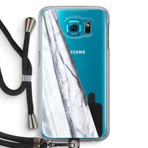 CaseCompany Gestreepte marmer: Samsung Galaxy S6 Transparant Hoesje met koord