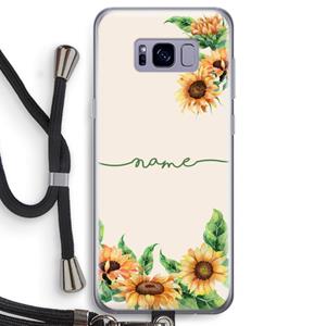 CaseCompany Zonnebloemen: Samsung Galaxy S8 Transparant Hoesje met koord