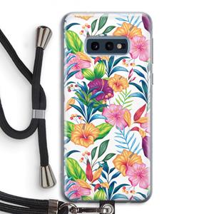 CaseCompany Tropisch 2: Samsung Galaxy S10e Transparant Hoesje met koord